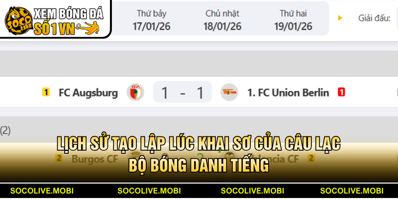 Lịch sử tạo lập lúc khai sơ của câu lạc bộ bóng danh tiếng